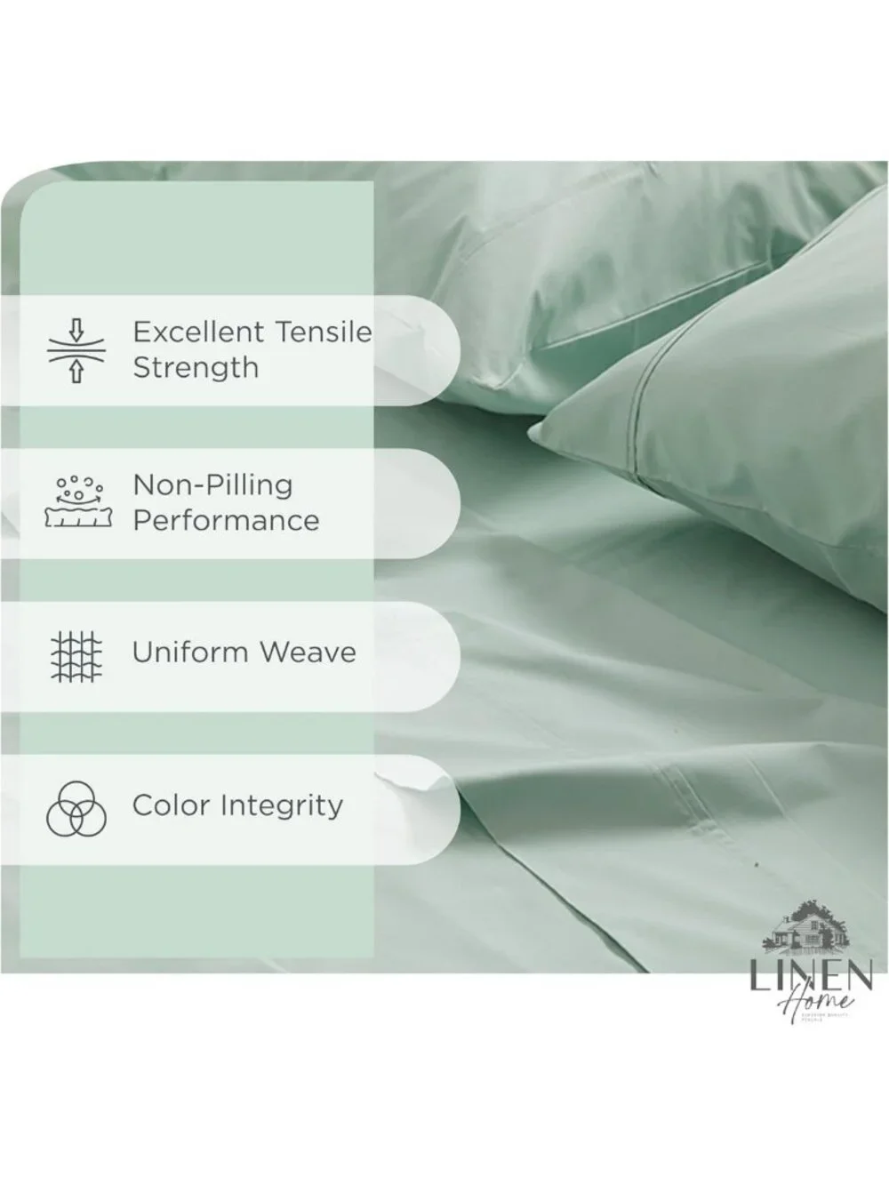 Soft Cotton Percale Queen Sheet Set, Deep Pocket, 4 Pieces, Crisp Cool Pastel